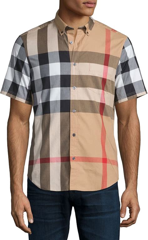 burberry red purple orange buttton up shirt|authentic Burberry button up shirt.